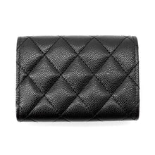Load image into Gallery viewer, CHANEL Tri-fold Wallet Matelasse CC Logo Classic Small Flap Wallet Caviar Leather BlackAP0230 Caviar Leather
