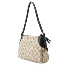 将图像加载到图库查看器中,GUCCI GG Emblem GG Supreme Shoulder Bag Beige/Black815218 GG Supreme Leather