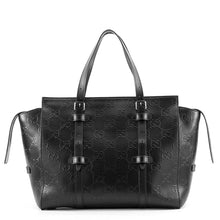 将图像加载到图库查看器中,GUCCI GG embossed Tote Bag Black625774 Leather