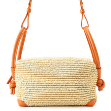 Load image into Gallery viewer, Bottega Veneta Loop top handle Natural/Burned Orange829212V5GX19254 Raffia Leather