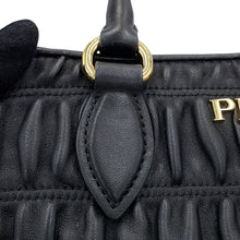 Load image into Gallery viewer, PRADA Gathered 2WAY Handbag Black1BA173_2B25_F0002 Nappa Goful
