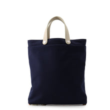Load image into Gallery viewer, HERMES Petit H Tote Bag Navy/Beton Toile H Taurillon Clemence Silk