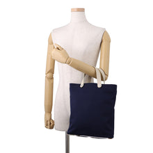 Load image into Gallery viewer, HERMES Petit H Tote Bag Navy/Beton Toile H Taurillon Clemence Silk