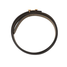 Load image into Gallery viewer, HERMES Belt buckle mini H & reversible belt 13 Size 85 Black/Etoupe Epsom Swift Leather