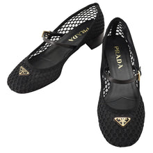 Load image into Gallery viewer, PRADA Low-heeled ballerina shoes Black1I324O MeshFabric Size 37