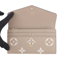 将图像加载到图库查看器中,LOUIS VUITTON Portefeuille Sarah NM Tourterelle/ClaimM81049 Monogram Empreinte Leather