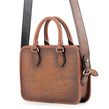 Load image into Gallery viewer, Berluti Calligraphy Jules Gulliver 2-Way Handbag Brown Leather