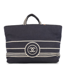 Load image into Gallery viewer, CHANEL CC Logo Tote Bag NavyA92240 Denim Leather