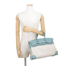 Load image into Gallery viewer, HERMES Birkin Ciel/Ecru Toile H Taurillon Clemence Size 35