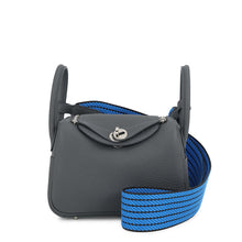 Load image into Gallery viewer, HERMES Lindy Carbon/Caban/Blue Hydra Taurillon Clemence Size Mini
