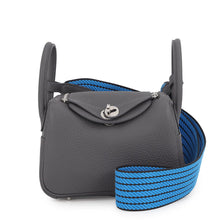 将图像加载到图库查看器中,HERMES Lindy Ardoise/Caban/Blue Hydra Taurillon Clemence Size Mini