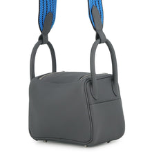 Load image into Gallery viewer, HERMES Lindy Carbon/Caban/Blue Hydra Taurillon Clemence Size Mini