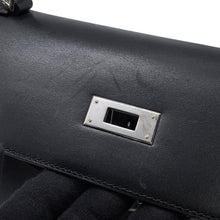 将图像加载到图库查看器中,HERMES Kelly Sellier Black Box Calf Leather Size 32