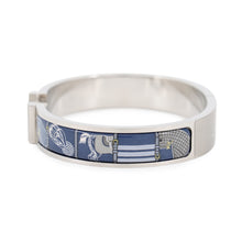 Load image into Gallery viewer, HERMES ClicHH Horsewear Bracelet Size PM Blue Dye Metal Enamel