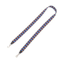 Load image into Gallery viewer, HERMES Bandouliere Maxi Blue/Black/Biscuit/Rouge Canvas Swift Leather