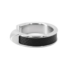 Load image into Gallery viewer, HERMES Athena Ring Size 57 Black Veau Madame Metal