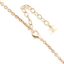 将图像加载到图库查看器中,CHANEL CC Logo Heart Necklace Gold Gold Plated Faux Pearl Rhinestone