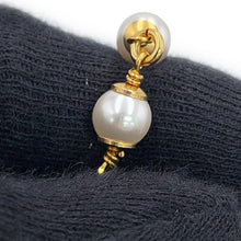 将图像加载到图库查看器中,CHANEL CC Logo Heart Necklace Gold Gold Plated Faux Pearl Rhinestone