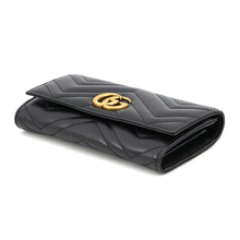 将图像加载到图库查看器中,GUCCI GG Marmont continental wallet Black443436 DTD1T 1000 Leather
