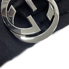 Load image into Gallery viewer, GUCCI Interlocking G Belt Size 100/40 Black/Gray411924 KGDHX 8449 GG Supreme Leather