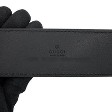 Load image into Gallery viewer, GUCCI Interlocking G Belt Size 100/40 Black/Gray411924 KGDHX 8449 GG Supreme Leather