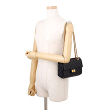 将图像加载到图库查看器中,CHANEL Matelasse 2.55 ChainShoulder Bag BlackAS0874 Aged Calf Leather Size Mini
