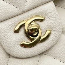 将图像加载到图库查看器中,CHANEL Matelasse 25 Double Flap Chain Shoulder WhiteA01112 Caviar Leather