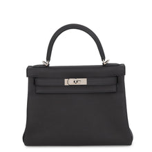 将图像加载到图库查看器中,HERMES Kelly Retourne Black Togo Leather Size 28