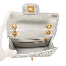 将图像加载到图库查看器中,CHANEL Mini flap Bag SilverMetalicAS4797 Calf Leather