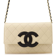Load image into Gallery viewer, CHANEL CC Logo Chain Wallet Beige/BlackAP5455 Caviar Leather