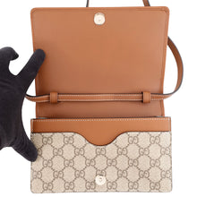 Load image into Gallery viewer, GUCCI GG Emblem Shoulder Wallet Brown/Beige820688 GG Supreme/Leather