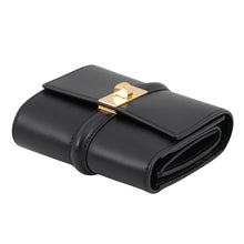 Load image into Gallery viewer, CELINE 16 Seize Small Trifold Wallet Black10F523 Leather