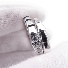 Load image into Gallery viewer, BVLGARI Serpenti Viper Single Coil Ring Size XXL (Approximately size 20-22)360470 18K White Gold