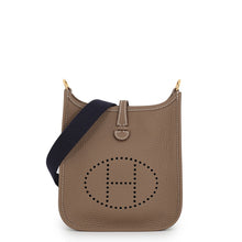 Load image into Gallery viewer, HERMES Evelyne Amazon Etoupe/Blue Indigo Taurillon Clemence Size TPM