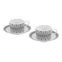 将图像加载到图库查看器中,HERMES Teacup & Saucer H Deco Pair Set White/BlackP037016P Porcelain Size 7.8 cm