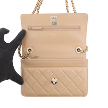 将图像加载到图库查看器中,CHANEL Trendy CC Chain Wallet BeigeA80982 Lambskin