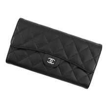 Load image into Gallery viewer, CHANEL Matelasse Classic Long Flap Wallet BlackAP0241 Caviar Leather