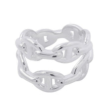 Load image into Gallery viewer, HERMES Chaine d'Ancre Double Row Ring Size 52/#12 SV925
