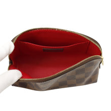 将图像加载到图库查看器中,LOUIS VUITTON Pochette Cosmetic RedN47516 Damier Ebene Canvas Size PM