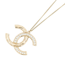 Load image into Gallery viewer, CHANEL CC Logo Necklace GoldAB1456 Metal Rhinestone
