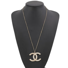 Load image into Gallery viewer, CHANEL CC Logo Necklace GoldAB1456 Metal Rhinestone