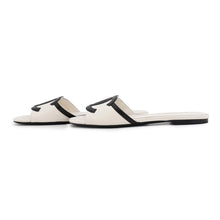 Load image into Gallery viewer, CHANEL CC Logo Mules White/BlackG47260 Lambskin Size 38C