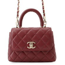 Load image into Gallery viewer, CHANEL Coco Handle 2-way Handbag BordeauxAP4244 Caviar Leather Size Mini mini
