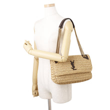 将图像加载到图库查看器中,SAINT LAURENT PARIS Niki ChainShoulder Bag Brown620329 Raffia Leather