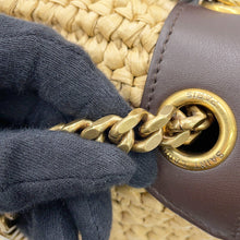 将图像加载到图库查看器中,SAINT LAURENT PARIS Niki ChainShoulder Bag Brown620329 Raffia Leather