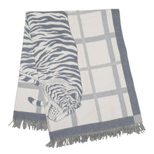 Load image into Gallery viewer, HERMES Plaid Jacquard "Tigre Altai 2" PearlH103725M 06 Wool90% Cashmere10%