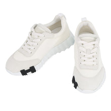 将图像加载到图库查看器中,HERMES Bounce Sneakers White Mesh・Graphic Chevre Velour Size 36.5