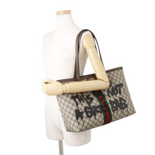Load image into Gallery viewer, BALENCIAGA GUCCI x BALENCIAGA The Hacker Project Tote Bag Beige/Brown680125 PVC Leather Size Medium