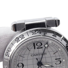 将图像加载到图库查看器中,CARTIER Pasha C Meridian GMT W35mm Stainless Steel Silver DialW31078M7