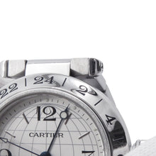 将图像加载到图库查看器中,CARTIER Pasha C Meridian GMT W35mm Stainless Steel Silver DialW31078M7